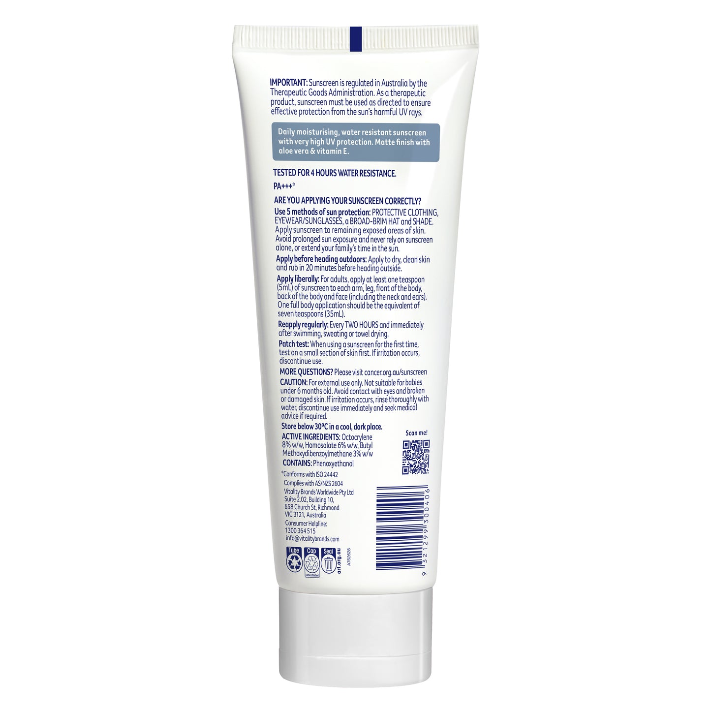 Daily Moisturiser Water Resistant SPF50+