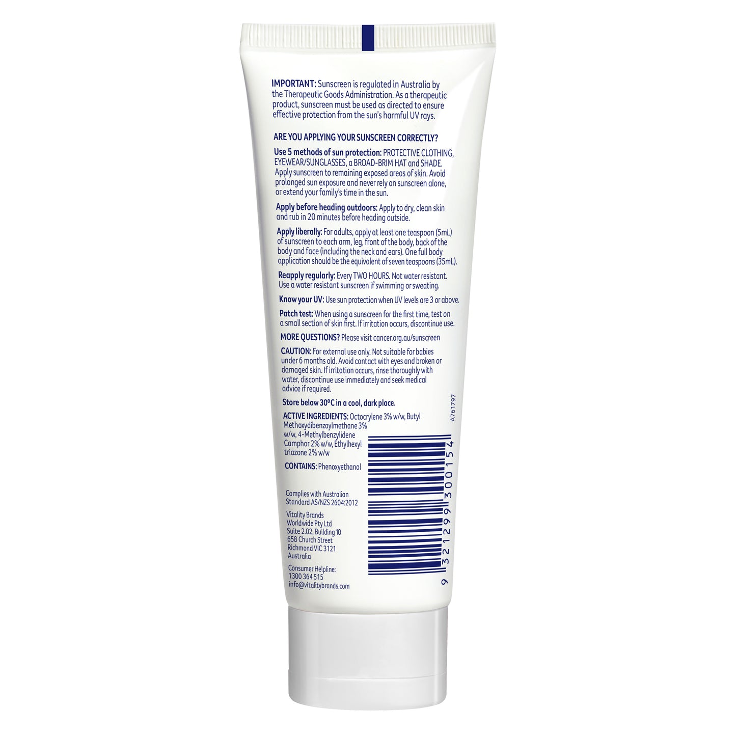 Moisturiser for Face & Body SPF50+