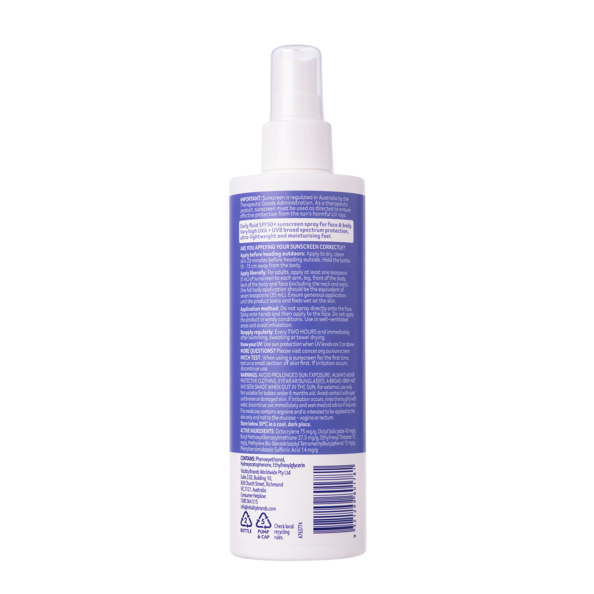 Ultra-Lightweight Sunscreen Spray SPF50+